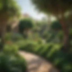 Lush greenery of Al Barari showcasing vast gardens