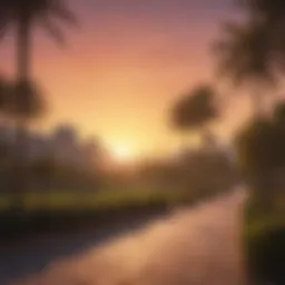 Stunning sunset view over Al Rashidiya Park