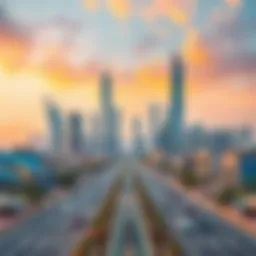 The iconic skyline of Sheikh Zayed Road showcasing modern skyscrapers