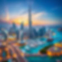 Aerial view of Harbour Dubai showcasing its stunning skyline