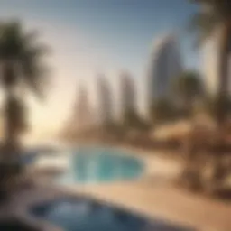 Panoramic view of Jumeirah Beach Residence showcasing luxury lifestyle
