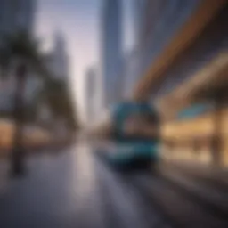 Architectural marvel of JBR 1 Tram Station showcasing modern design.