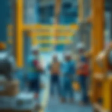 Collaboration in Jebel Ali's Modern Manufacturing Sector Workers collaborating in an advanced manufacturing facility in Jebel Ali
