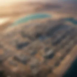 Aerial view of Jebel Ali showcasing its industrial landscape and coastal area