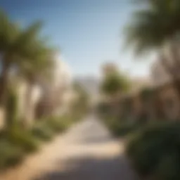 Scenic view of Jebel Ali Village showcasing its unique architecture and lush greenery