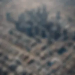 Aerial view of Motor City showcasing its unique layout