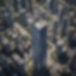 Aerial view of Ontario Tower showcasing its distinct architectural features