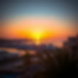 Stunning view of Ras Al Khor Creek Harbour at sunset