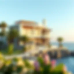 Luxurious beachfront villa overlooking the sea