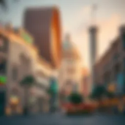 A stunning view of Satwa Square showcasing its architectural diversity