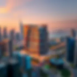 A panoramic view of the Al Razi Building against the Dubai skyline
