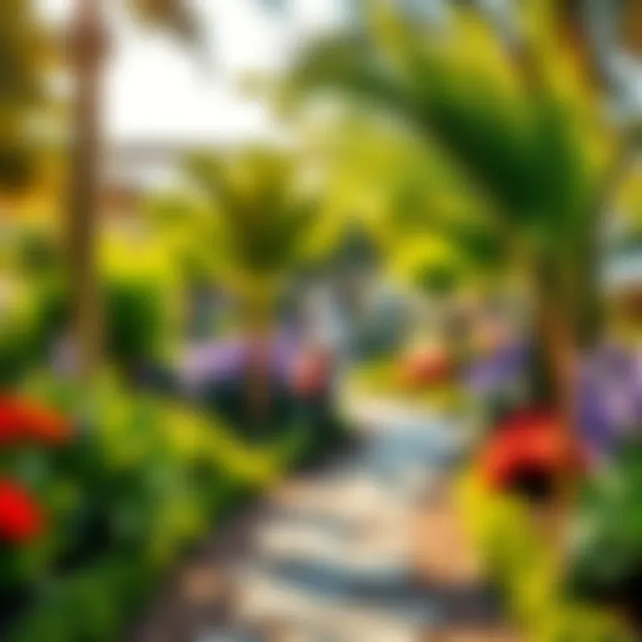 A serene pathway within the Discovery Garden inviting exploration
