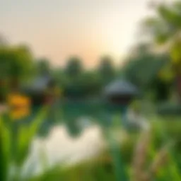 Lush greenery in Al Barsha Pond Park
