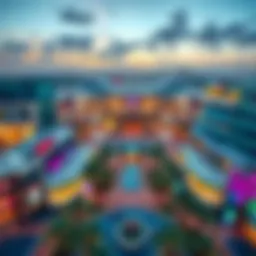 Panoramic view of Motor City Mall showcasing its modern architecture and vibrant atmosphere
