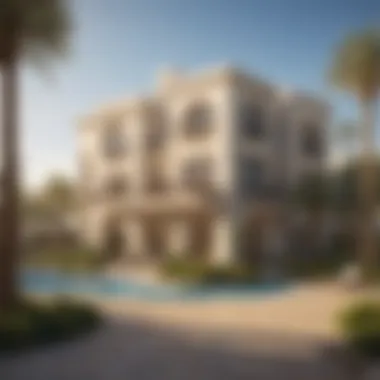 Architectural Elegance of Oasis Residence Stunning architectural view of Oasis Residence in Qusais
