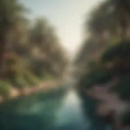 A pristine natural spring surrounded by lush vegetation in Dubai