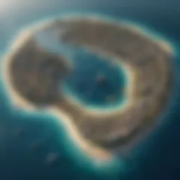 Aerial view of the World Islands, showcasing the intricate layout resembling a world map.