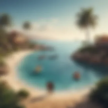 Tourists enjoying leisure activities on one of the islands, illustrating the tourism potential.