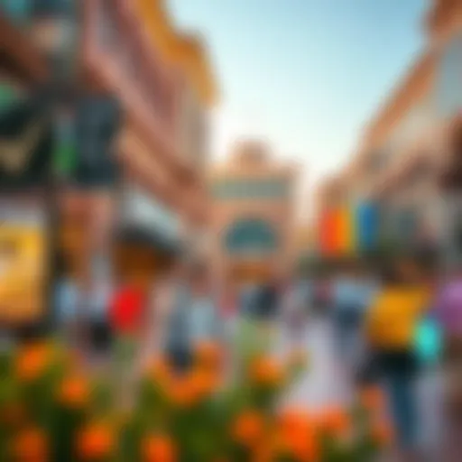 Vibrant view of Zabeel Plaza showcasing shops and eateries