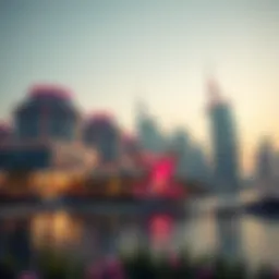Scenic view of Jumeirah Lake showcasing its architectural elegance