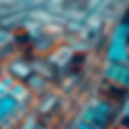 Aerial view of Silicon Avenue showcasing modern architecture