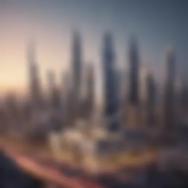 Urban Context of the White Crown Building The surroundings of the White Crown Building, depicting its integration into the urban landscape of Dubai.